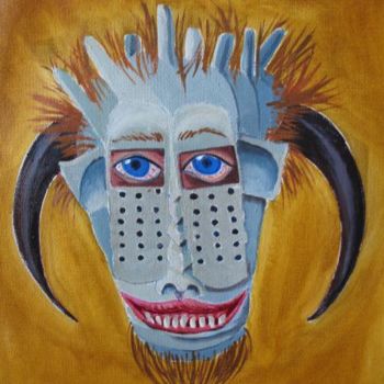 Painting titled "Nokia 5165 Mask" by Gabriel Patti, Original Artwork, Oil