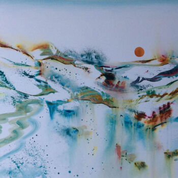 Painting titled "Energies vibrations…" by Gabor, Original Artwork, Watercolor