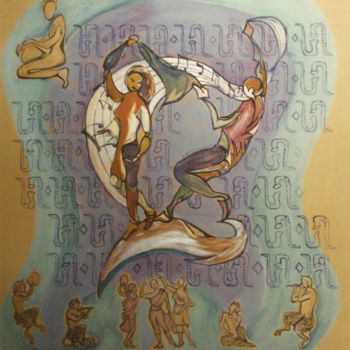 Painting titled "Different Dance" by Nicholas Gabrichidze, Original Artwork, Acrylic