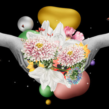 Digital Arts titled "Flores para você" by Gabriela Radiante, Original Artwork, 2D Digital Work