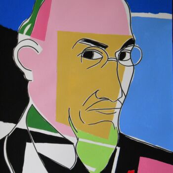 Painting titled "Portrait of Erik Sa…" by Gabriele Donelli, Original Artwork, Acrylic