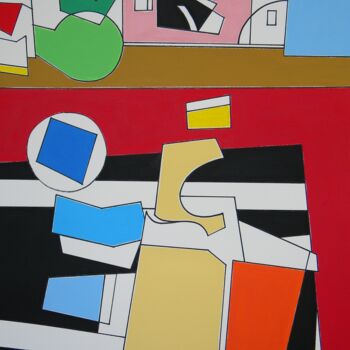 Painting titled "Nature morte avec p…" by Gabriele Donelli, Original Artwork, Acrylic