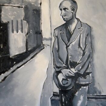 Painting titled "The unemployed" by Gabriele Donelli, Original Artwork, Oil