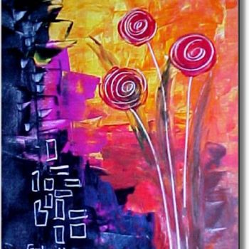 Painting titled "Volcano Poppys" by Gabriele Neuert (Gabrill), Original Artwork