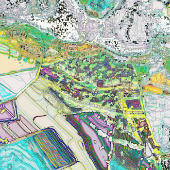 Arts numériques intitulée "Paysage 1/3" par Gaëlle Carrasse, Œuvre d'art originale, Travail numérique 2D Monté sur Métal