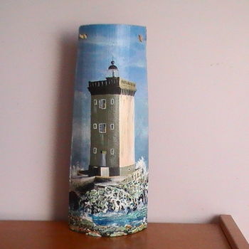 Pintura titulada "phare de Kermorvan…" por Gaëlle Avila, Obra de arte original