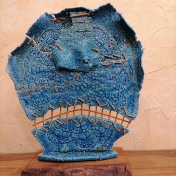 Sculpture titled "Eclipse" by Gaetan Gasc, Original Artwork, Ceramics Mounted on Other rigid panel