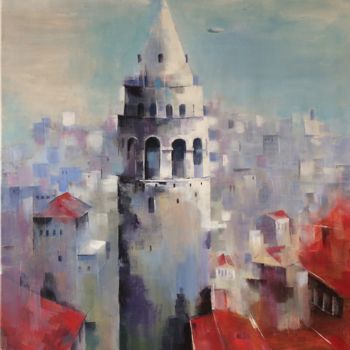 Malerei mit dem Titel "GALATA KULESİ" von Galeri Bizon, Original-Kunstwerk, Acryl