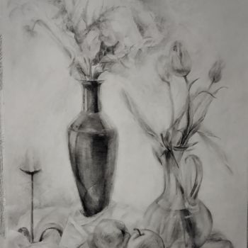 Drawing titled "Натюрморт с яблоками" by Galina Gonharova, Original Artwork, Pencil