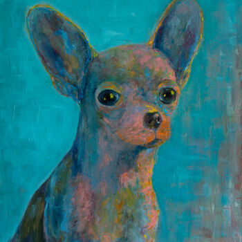 Картина под названием "Chihuahua" - Galina Vasiljeva, Подлинное произведение искусства, Масло