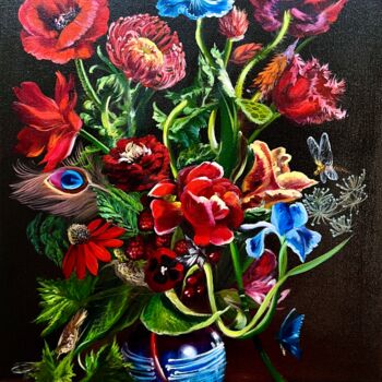 Malerei mit dem Titel "Red carpet" von Olga Bazanova, Original-Kunstwerk, Öl