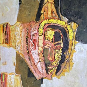 「African mask1」というタイトルの絵画 Galya Didurによって, オリジナルのアートワーク, アクリル