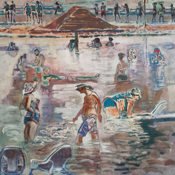 Pintura intitulada "Levels. The Dead Sea" por Galya Didur, Obras de arte originais, Acrílico