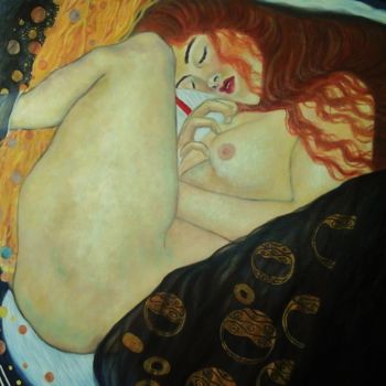 Pintura titulada "Danaé, Copie Klimt" por Elodie Bedon (Garance Be.), Obra de arte original, Oleo