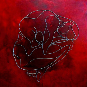 Malerei mit dem Titel "Femme rouge" von Elodie Bedon (Garance Be.), Original-Kunstwerk, Acryl