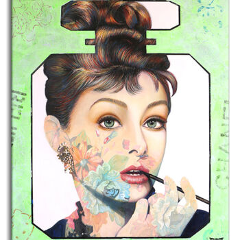 Painting titled "Audrey Joy Chanel –…" by Gardani, Original Artwork, Oil Mounted on Wood Stretcher frame