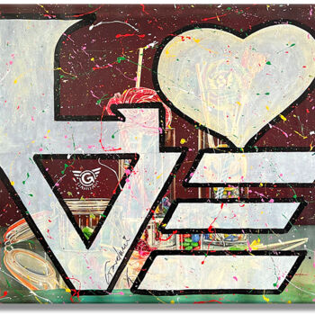 Malarstwo zatytułowany „Sweet Love” autorstwa Gardani, Oryginalna praca, Olej Zamontowany na Drewniana rama noszy