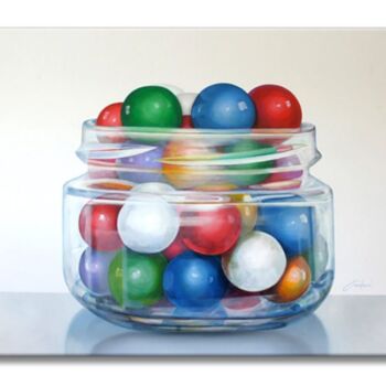「Bubble Gum」というタイトルの絵画 Gardaniによって, オリジナルのアートワーク, オイル ウッドストレッチャーフレームにマウント