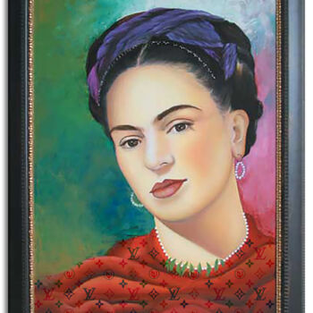 绘画 标题为“Frida Kahlo Passion” 由Gardani, 原创艺术品, 油 安装在木质担架架上