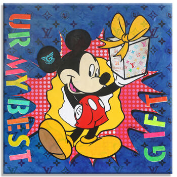 「Mickey U R My Best…」というタイトルの絵画 Gardaniによって, オリジナルのアートワーク, アクリル ウッドストレッチャーフレームにマウント