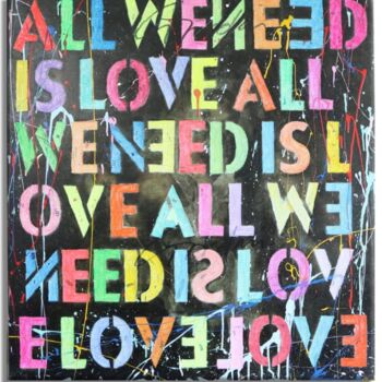 Malarstwo zatytułowany „All we need is” autorstwa Gardani, Oryginalna praca, Akryl Zamontowany na Drewniana rama noszy