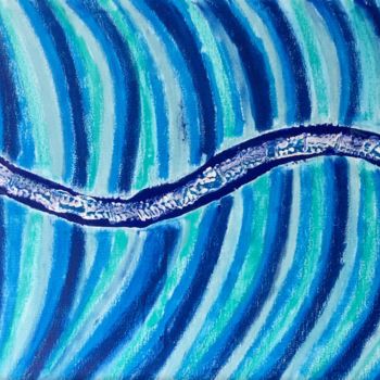 Painting titled "Serpent à plumes" by Ag Cabanas, Original Artwork, Acrylic