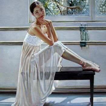 「Ballerina 018D」というタイトルの絵画 Garvin Reeによって, オリジナルのアートワーク, オイル ウッドストレッチャーフレームにマウント