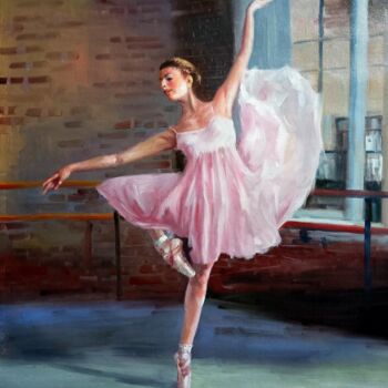 「Ballerina 102D」というタイトルの絵画 Garvin Reeによって, オリジナルのアートワーク, オイル ウッドストレッチャーフレームにマウント