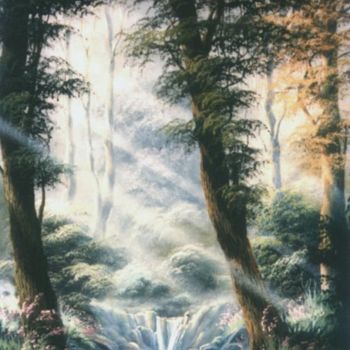 Pittura intitolato "Paisaje con rio." da Juan Carlos Gayoso, Opera d'arte originale, Olio
