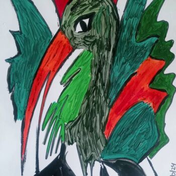 绘画 标题为“Exotic Bird II” 由Gazkob, 原创艺术品, 丙烯