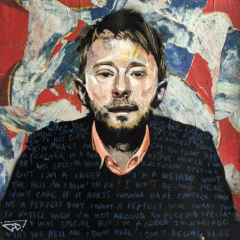 "Thom Yorke (Radiohe…" başlıklı Tablo G. Carta tarafından, Orijinal sanat, Akrilik
