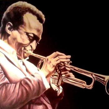 Painting titled "Miles Davis" by Geert Coucke, Original Artwork, Oil