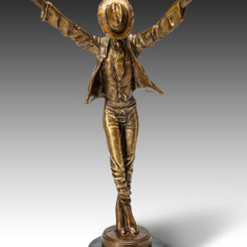 Escultura titulada "Michael Jackson" por Geil John, Obra de arte original, Bronce