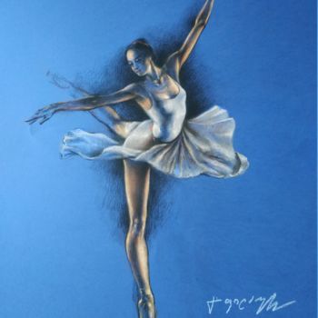 Dibujo titulada "Танцовщица" por Gela Philauri, Obra de arte original, Pastel