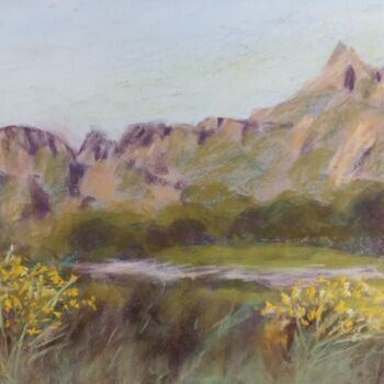 Painting titled "Vue depuis Suzon su…" by Genevieve Fraysse, Original Artwork, Pastel