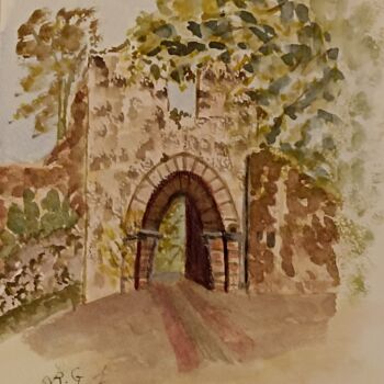 Painting titled "La porte de la Piqu…" by Genevieve Fraysse, Original Artwork, Watercolor