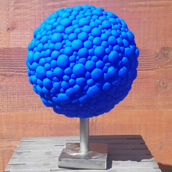 Sculpture titled "Blue Buble" by George K, Original Artwork, Terra cotta