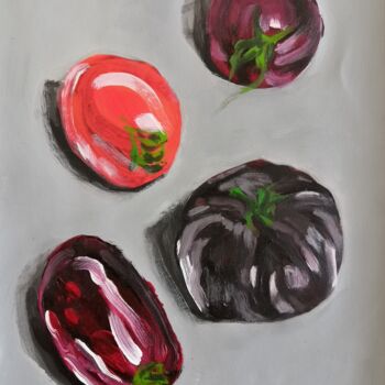 Painting titled "TOMATES" by Georges Roques, Original Artwork, Acrylic