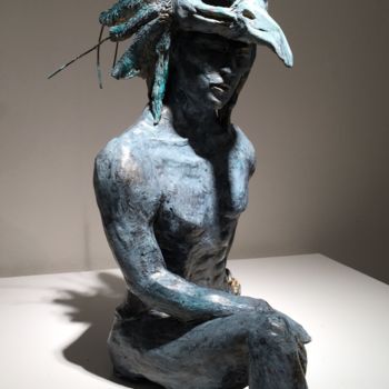 Sculpture titled "Raven" by Georgi Gelalles, Original Artwork, Ceramics