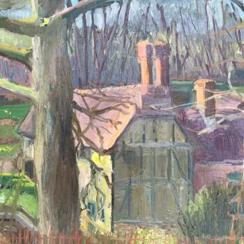 Painting titled "Barford Mill in Aft…" by Georgina Rey, Original Artwork, Oil