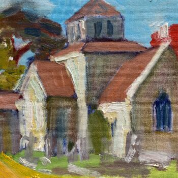 Painting titled "Braemore Church" by Georgina Rey, Original Artwork, Oil
