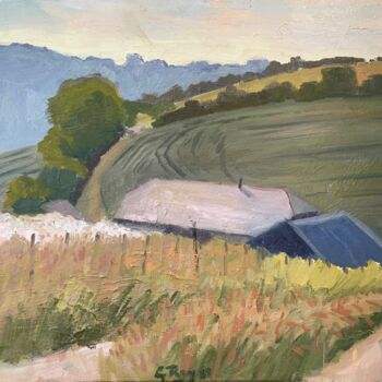 Painting titled "Path in the Field N…" by Georgina Rey, Original Artwork, Oil