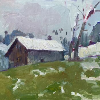 Pintura titulada "Farm House in the M…" por Georgina Rey, Obra de arte original, Oleo