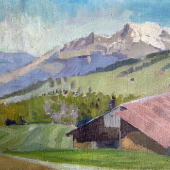 Painting titled "The Cheese Chalet,…" by Georgina Rey, Original Artwork, Oil