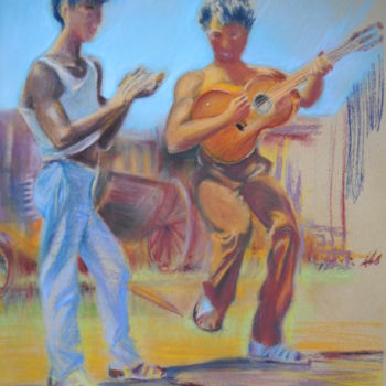 Peinture intitulée "La rumba" par Gérald Janowski, Œuvre d'art originale, Pastel