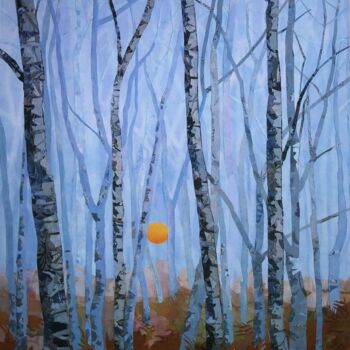 纺织艺术 标题为“Winter Wood At Dawn” 由Geraldine Clarkson, 原创艺术品, 布