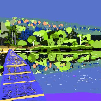 Digital Arts titled "River semois" by Geraldine Ragon, Original Artwork, Digital Painting