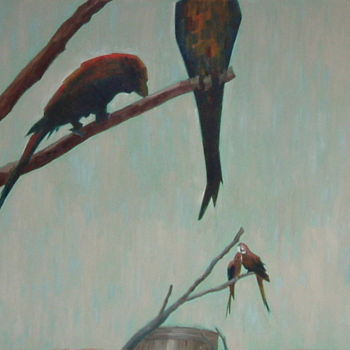 "Birds" başlıklı Tablo Gerald Shepherd F.F.P.S. tarafından, Orijinal sanat, Petrol