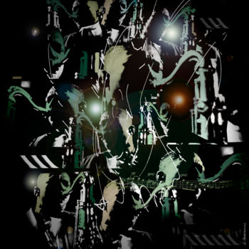 Arte digital titulada "John Coltrane "Gian…" por Gérard Bertrand, Obra de arte original, Foto-montaje