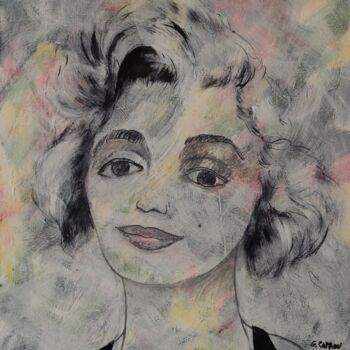 Painting titled "Marilyn Monroe" by Gérard Capron (G.CAPRON), Original Artwork, Acrylic